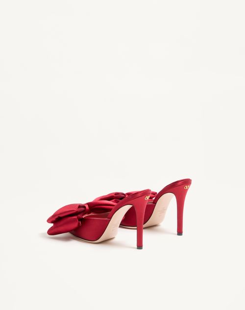 Valentino Garavani - Zapato Bajo Sin Talón Yolande De Satén Con Tacón De 105 mm - Rojo - Mujer - Salones