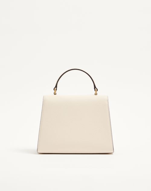 Valentino Garavani - Valentino Garavani Vsling Small Handbag In Grainy Calfskin With Jewel Logo - Ivory - Woman - Top Handle Bags