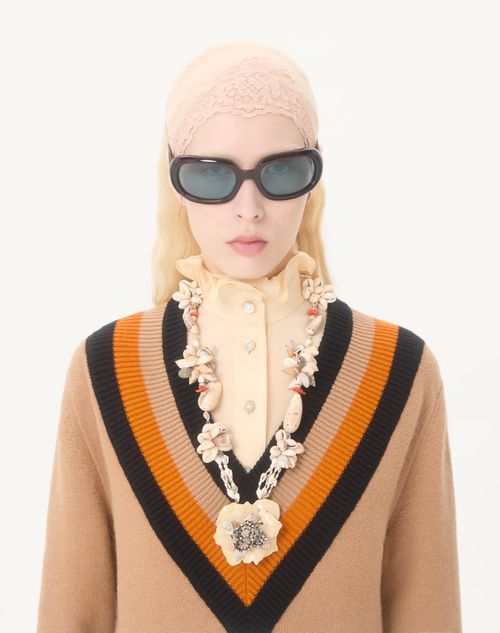 Valentino - Georgette Blouse - Birch - Woman - Shirts And Tops
