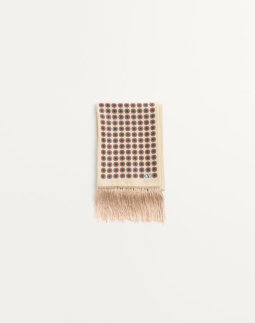 Valentino Garavani - Chamber Silk Bandeau Scarf With Fringe - Cream - Man - Soft Accessories