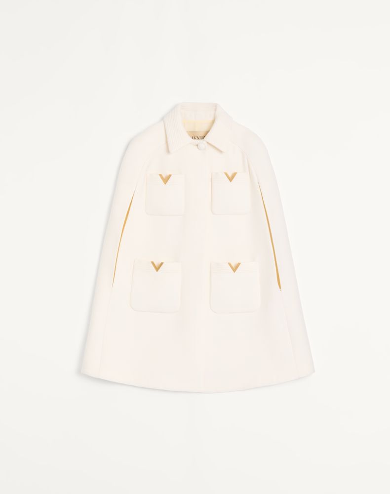 Valentino Women's Ivory Drill Double Cape Woman 46