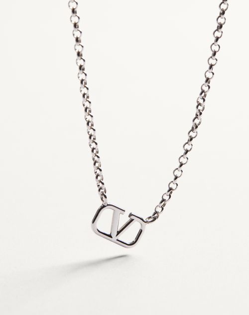 Valentino Garavani - Vlogo Signature Metal Necklace - Transparent - Man - Jewelry