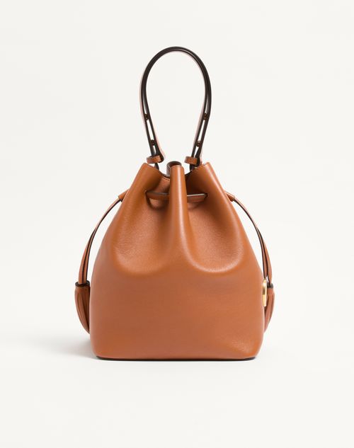 Valentino Garavani - Valentino Garavani So Seau Medium Leather Bucket Bag - Almond - Woman - Shoulder Bags