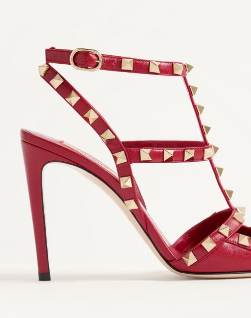 Valentino Garavani - Rockstud Pumps Aus Ziegenleder 100 Mm - Rot - Frau - Pumps Und Slingbacks