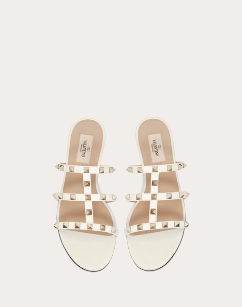 Valentino Garavani - Rockstud Flat Slide Sandal - Light Ivory - Woman - Shoes