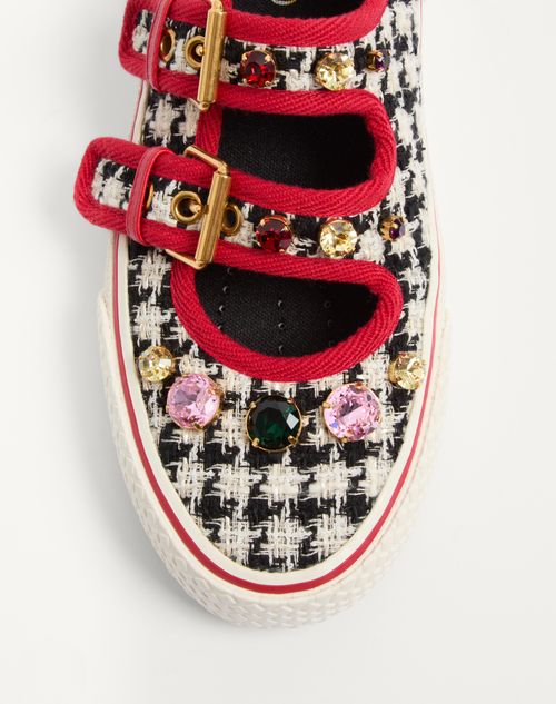 Valentino Garavani - Dollyboard Mary-jane Ballerina Sneaker In Houndstooth Fabric - Multicolor - Woman - Sneakers
