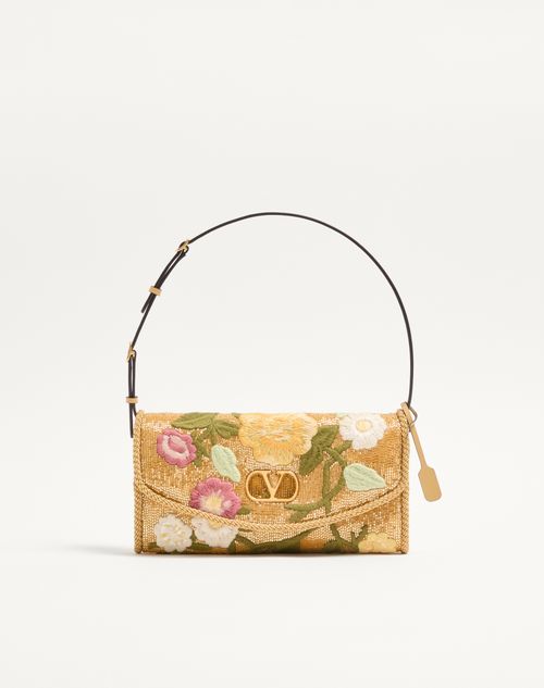 Valentino Garavani Valentino Garavani Devain Small Embroidered Shoulder Bag Woman Gold/multicolour Onesize