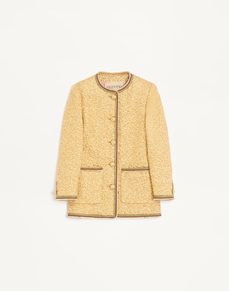 Valentino Women's Gold Jacquard Cloque Caban Woman 44