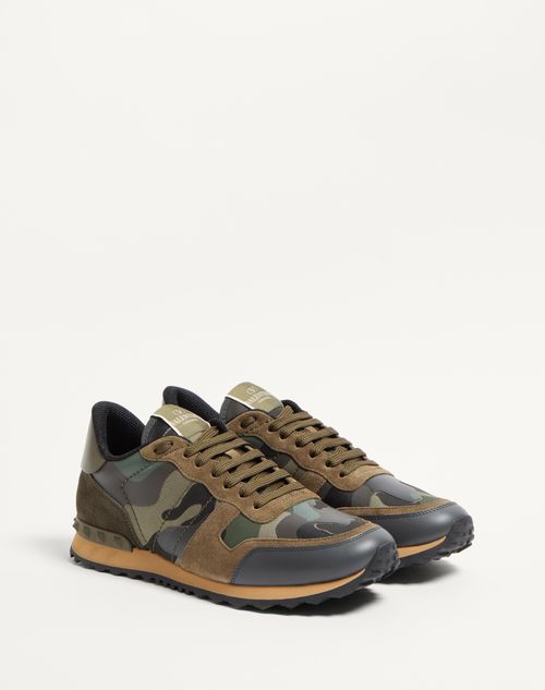 Valentino Garavani - Camouflage Rockrunner Sneaker - Military Green - Man - Sneakers