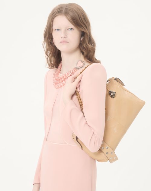 Valentino - Cady Couture Midi Dress With Feathers - Rose - Woman - Dresses