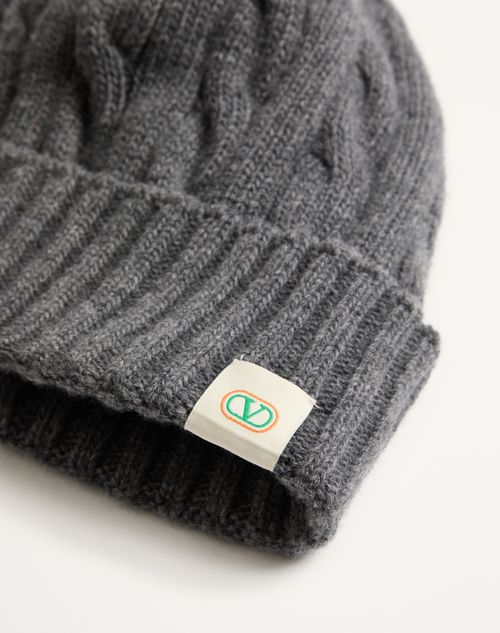 Valentino Garavani - Beanie Valentino In Lana - Grigio Scuro - Uomo - Cappelli E Guanti