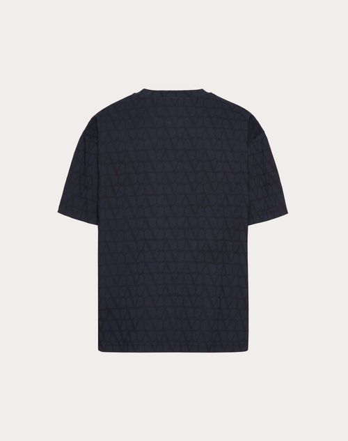 Valentino - Cotton T-shirt With Toile Iconographe Print - Navy - Man - Tshirts And Sweatshirts