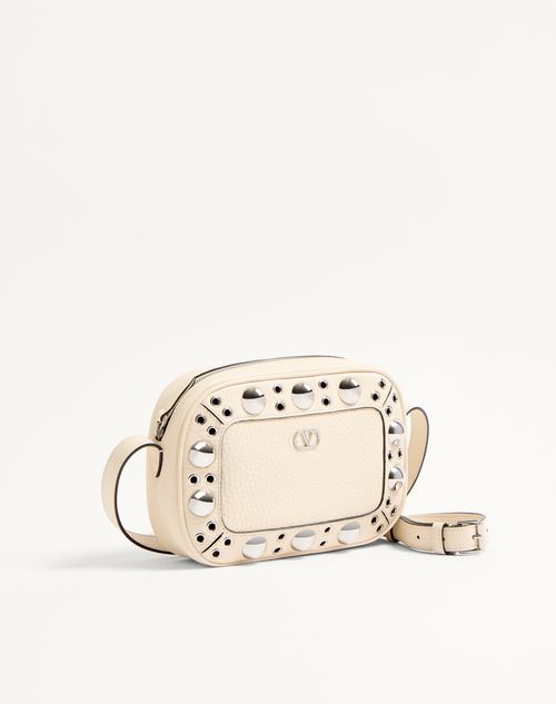 Valentino Garavani - Valentino Garavani Nellcôte Crossbody Bag In Grainy Calfskin - Light Ivory - Woman - Shoulder Bags