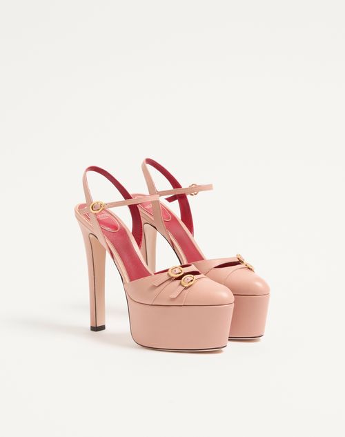 Valentino Garavani - Escarpins À Plateau Crasher En Cuir De Chevreau, Talon : 145 mm - Rose - Femme - Escarpins Et Slingbacks