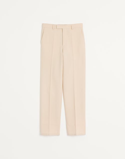 Valentino - Wool Gabardine Pants - Cream - Man - Pants And Shorts