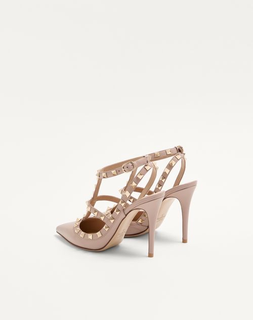 Valentino Garavani - Rockstud Ankle Strap Pump 100 Mm - Poudre - Woman - Pumps
