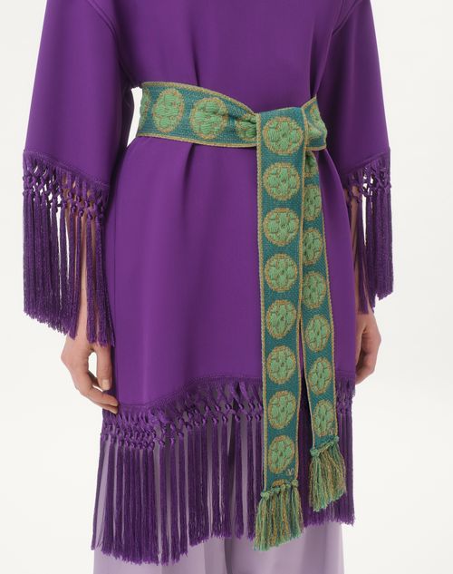 Valentino Garavani - Antibes Scarf In Cotton And Metallic Fiber - Gold Lurex/blue/aquamarine - Woman - Soft Accessories