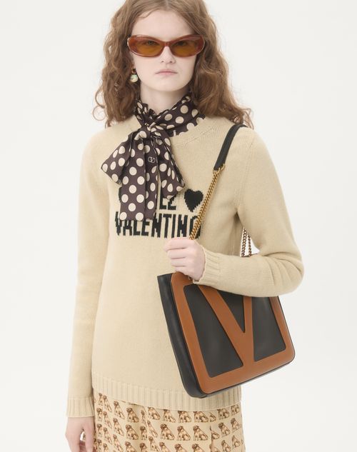 Valentino - Chez Valentino Sweater - Birch/black - Woman - Knitwear