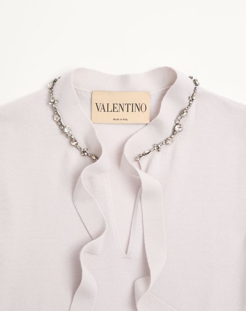 Valentino - Embroidered Wool Jumper - Lilac - Woman - Knitwear