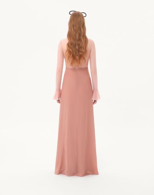 Valentino - Light Georgette Long Dress - Light Pink - Woman - Gowns