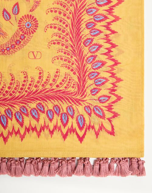 Valentino Garavani - Escape Pareo In Cotton And Silk With Degradé Feather Print - Multicolour - Woman - Soft Accessories