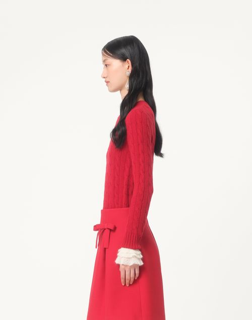 Valentino - Cashmere Sweater - Red/ivory - Woman - Knitwear