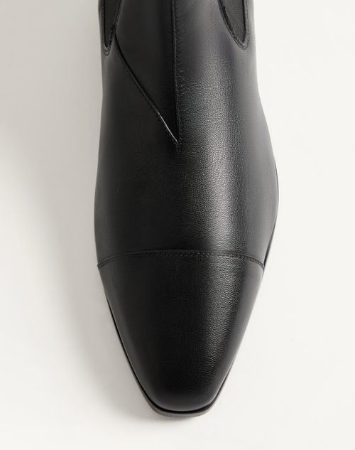 Valentino Garavani - Mockers Ankle Boot In Kidskin - Black - Man - Boots