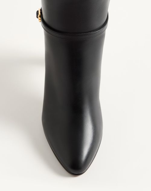 Valentino Garavani - Pattie Calfskin Boot 100mm - Black - Woman - Boots And Ankle Boots
