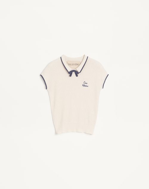 Valentino Cotton Top Woman Birch/provence Blue/birch S