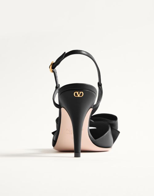 Valentino Garavani - Zapato Bowow De Cabritilla Con Correa Trasera Y Tacón De 45 mm - Negro - Mujer - Salones