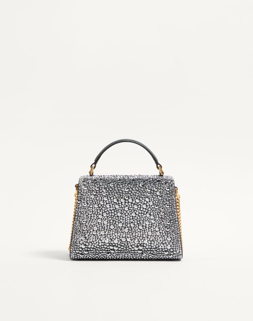 Valentino Garavani - Valentino Garavani Mini Vsling Handbag With Rhinestones And Jewel Logo - Crystal - Woman - Top Handle Bags