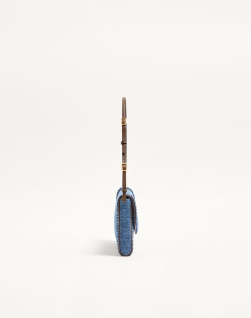 Valentino Garavani - Valentino Garavani Devain Small Denim Shoulder Bag - Denim - Woman - Shoulder Bags