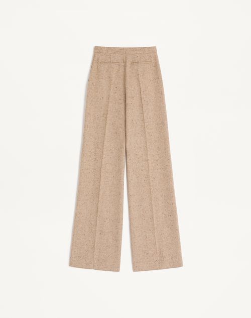 Valentino - Natté Buttoned Weave Trousers - Ivory/beige - Woman - Trousers And Shorts