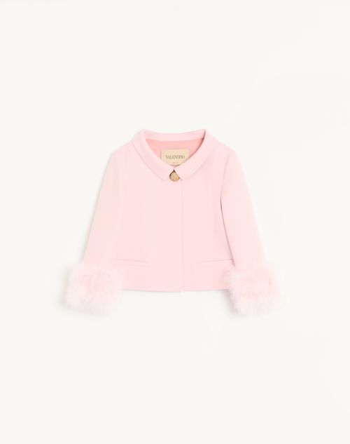 Valentino - Crepe Couture Jacket With Feathers - Rose - Woman - Jackets And Blazers