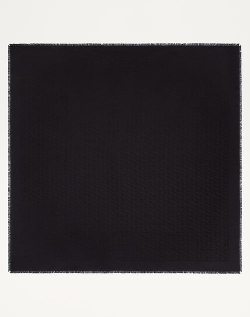 Valentino Garavani Toile Iconographe Wool And Silk Shawl Woman Black Uni In Black
