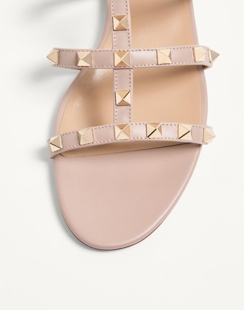Valentino Garavani - Rockstud Flat Slide Sandal - Poudre - Woman - Shoes