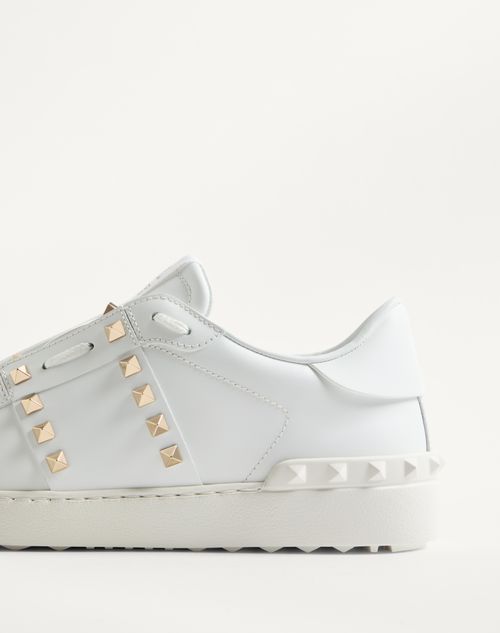 Valentino Garavani - Calfskin Rockstud Untitled Sneaker - White - Man - Sneakers