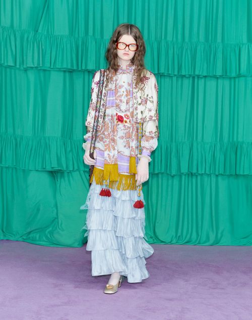 Valentino - Short Dress In Voyage Imaginaire Muslin - Multicolor - Woman - Dresses
