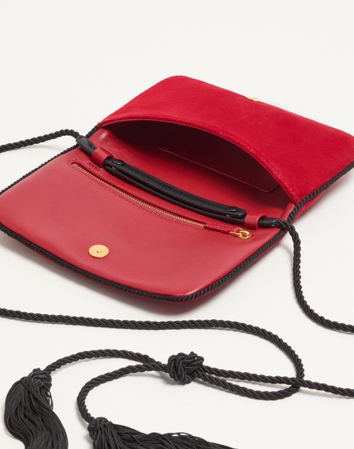 Valentino Garavani - Sans Fin Mini Suede Shoulder Bag - Red - Woman - Clutches