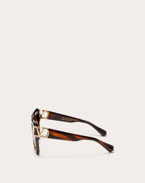 Valentino - I - Squared Acetate Vlogo Frame - Brown/gradient Brown - Woman