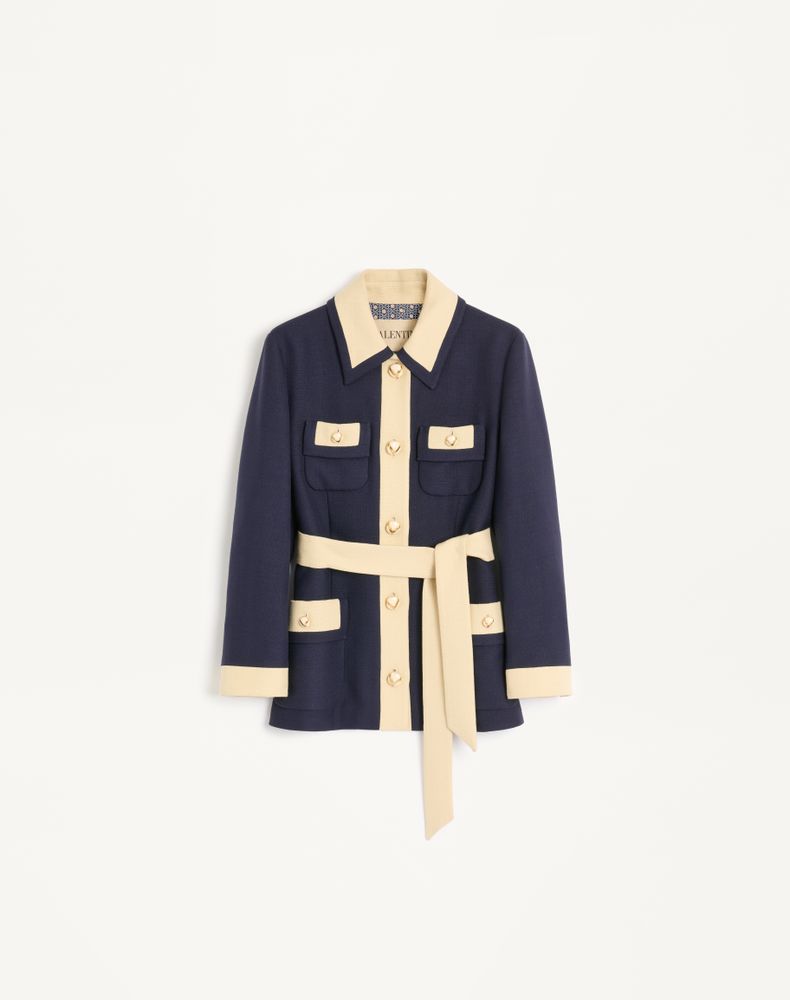 Valentino Women Blue Belted Coat, M Luxury Trench Coats For Women Darveys