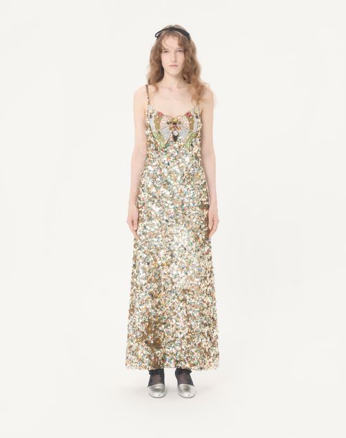 Valentino - Embroidered Tulle Illusione Midi Dress - Multicolour - Woman - Dresses