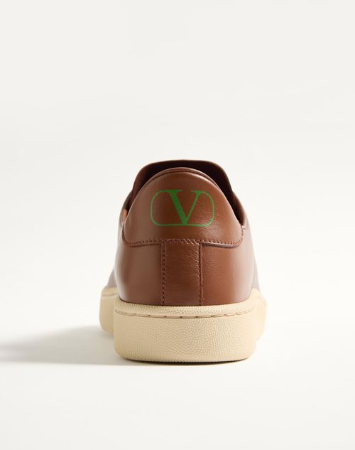 Valentino Garavani - Royco Sneaker In Nappa Calfskin - Tobacco - Man - Sneakers