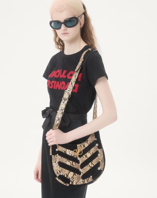 Valentino - T-shirt En Coton Avec Imprimé Apollon Dyonisos - Schwarz/ Rot - Frau - T-shirts & Sweatshirts