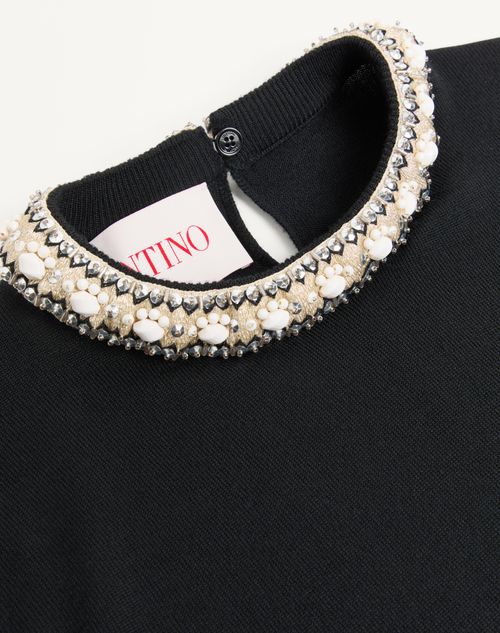 Valentino - Embroidered Sweater - Black - Woman - Knitwear