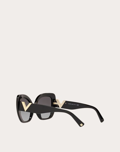 Valentino - アセテート キャットアイ オーバーサイズ サングラス - ブラック/グレー - ウィメンズ - アイウェア