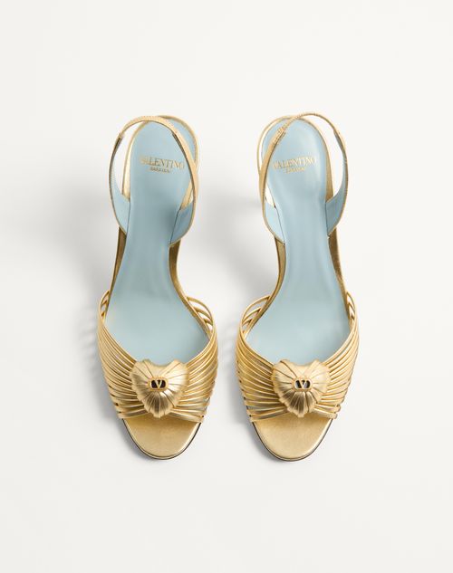 Valentino Garavani - Royal Sandal In Laminated Nappa Leather 85mm - Antique Brass - Woman - Sandals
