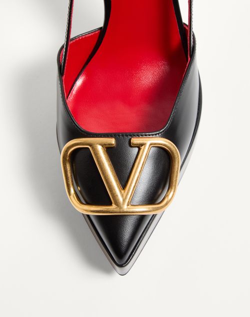 Valentino Garavani - Vlogo Signature Calfskin Slingback Platform Pump 120mm - Black - Woman - Pumps