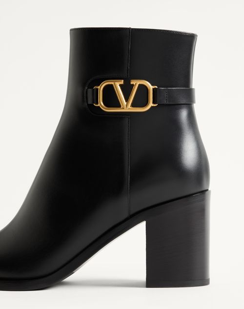 Valentino Garavani - Stivaletto Vlogo Signature In Vitello 75mm - Nero - Donna - Stivali