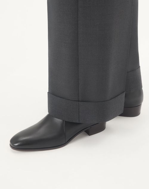Valentino Garavani - Pat Ankle Boot In Kidskin - Black - Man - Boots